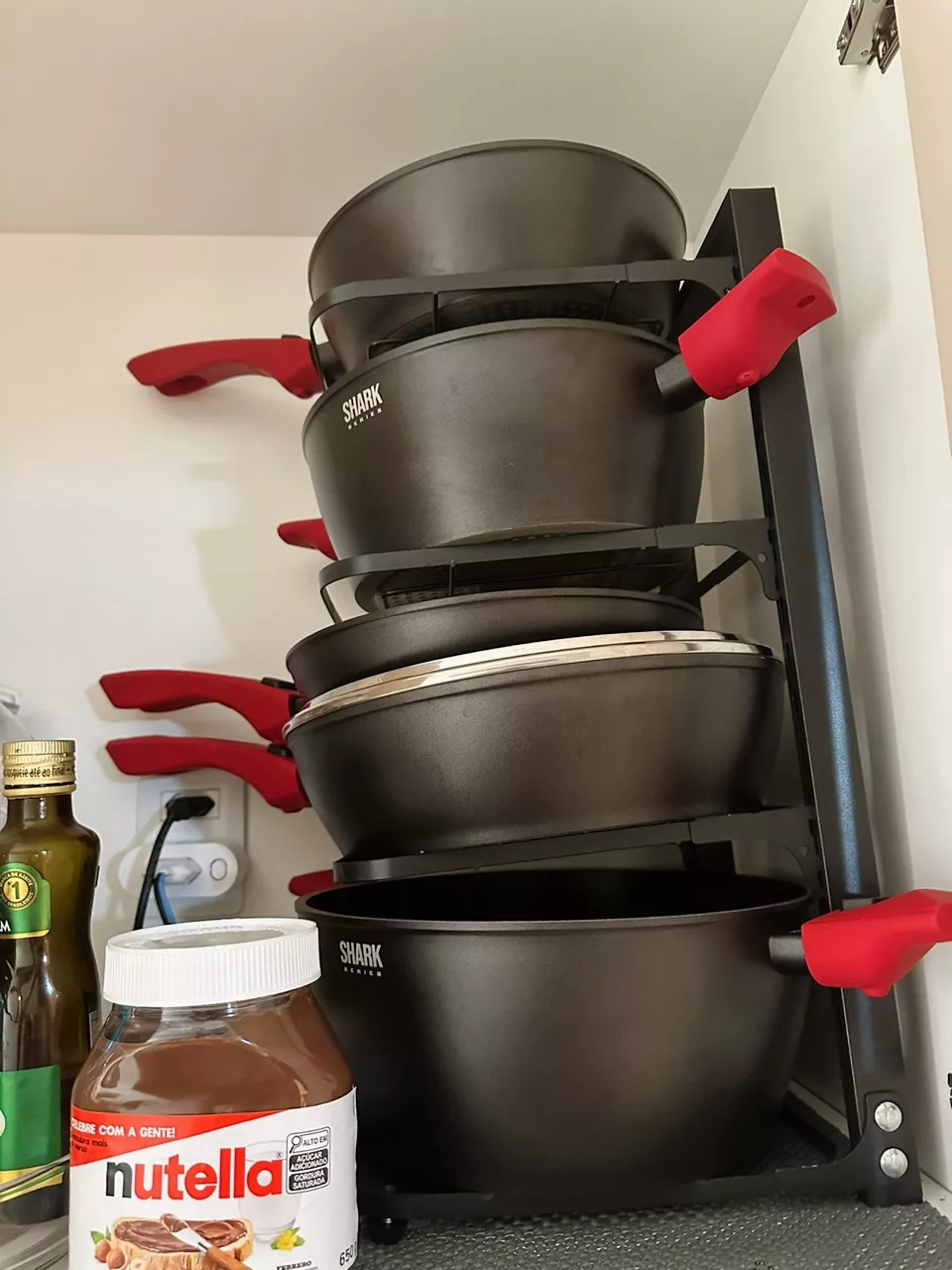 Organizador de Panelas Vertical 3 Andares Ajustável Ferro Preto Cozinha Compacta IZESPACE PRO photo review