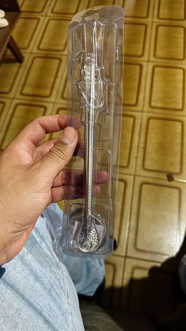 Bomba para Tereré Aço Inox 19cm Rosqueável com Escova IZECHILL CLEAN photo review