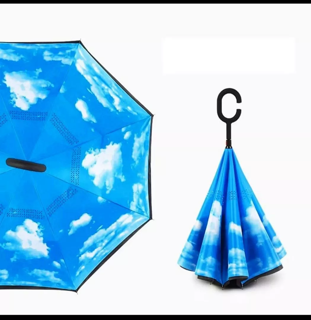 Guarda-Chuva Invertido Grande Duplo Resistente Contra Vento Para Carros IZEWEATHER SHIELD photo review