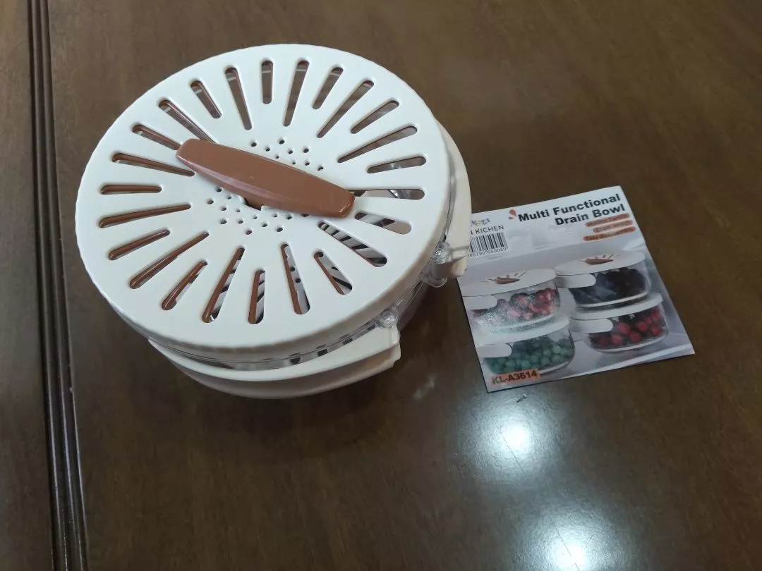 Tigela 2 em 1 Dobrável para Lavagem e Armazenamento de Frutas, Vegetais, Alça com Tampa IZEORGANIZE PRO photo review