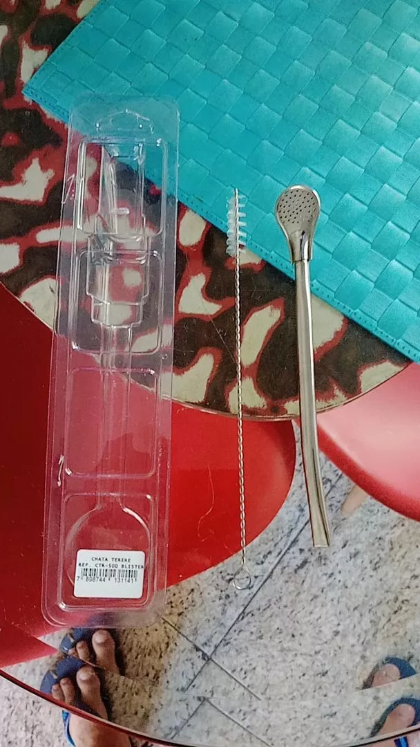 Bomba para Tereré Aço Inox 19cm Rosqueável com Escova IZECHILL CLEAN photo review