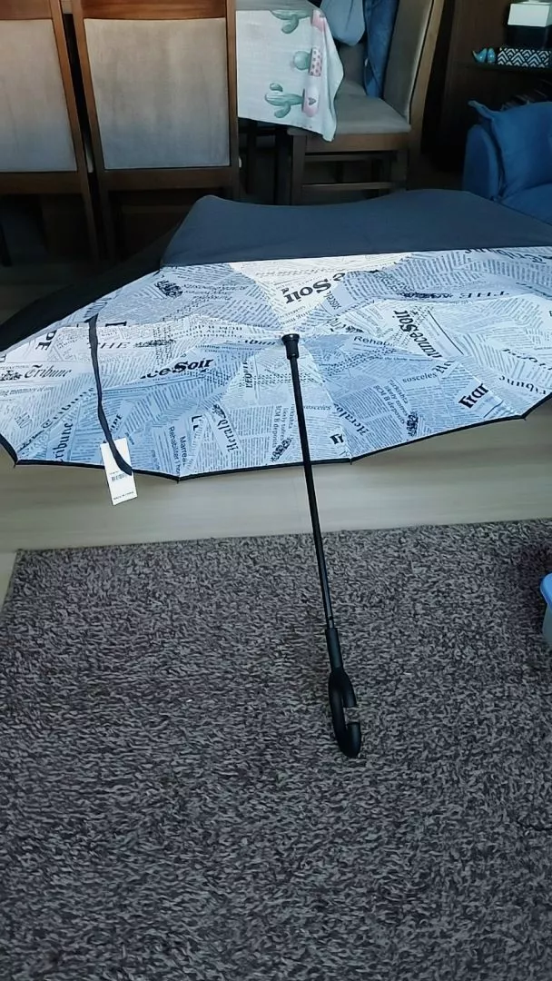 Guarda-Chuva Invertido Grande Duplo Resistente Contra Vento Para Carros IZEWEATHER SHIELD photo review