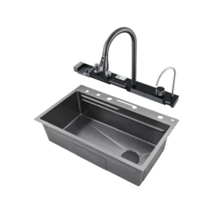 Cuba Cozinha Gourmet Aço Inox 304 Multifuncional Anti-Ruído Torneira Cascata IZEPRIME CHEF