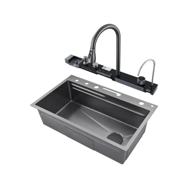 Cuba Cozinha Gourmet Aço Inox 304 Multifuncional Anti-Ruído Torneira Cascata IZEPRIME CHEF