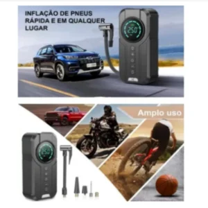 Bomba de Ar Inteligente Sem Fio 180PSI LED PowerBank Portátil IZEINFLATE PRO