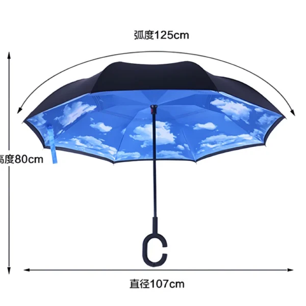 Guarda-Chuva Invertido Grande Duplo Resistente Contra Vento Para Carros IZEWEATHER SHIELD