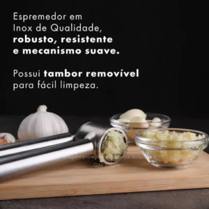 Espremedor de Alho Inox Tambor Removível Limpeza Fácil IZECOOK PRO