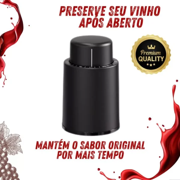 Tampa Seladora a Vácuo Silicone Hermético para Vinho IZEKEEP FRESH