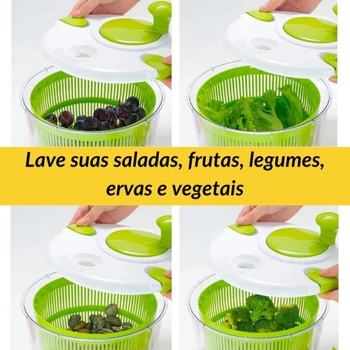 Seca Salada Centrífuga 5L Fácil Uso e Versátil IZEQUICK SPIN