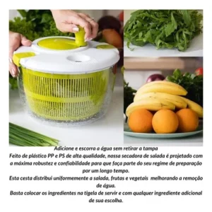 Seca Salada Centrífuga 5L Fácil Uso e Versátil IZEQUICK SPIN
