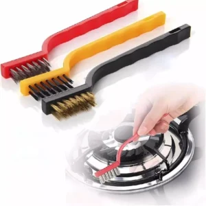 Kit Escova Limpeza Multiuso 3 Unidades Para Forno Grelha Fogão Aço Latão Nylon IZECLEAN PRO