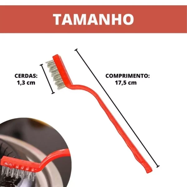 Kit Escova Limpeza Multiuso 3 Unidades Para Forno Grelha Fogão Aço Latão Nylon IZECLEAN PRO