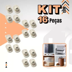 Rodinhas Adesivas Giratórias 360° Kit 16 Unidades Inoxidável Reforçado IZEROLL FLEX