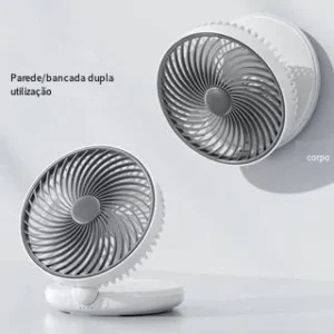 Ventilador Portátil de Mesa e Parede 4000mAh Silencioso 3 Velocidades IZECOOL BREEZE