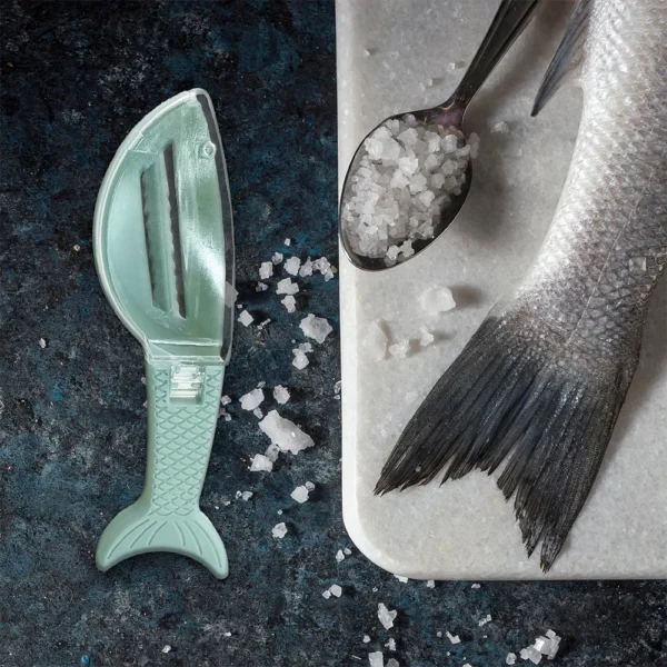 Raspador de Peixe com Coletor, Plástico Resistente, Multicor, IZEFLAKE PRO
