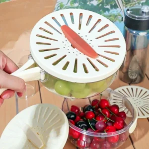 Tigela 2 em 1 Dobrável para Lavagem e Armazenamento de Frutas, Vegetais, Alça com Tampa IZEORGANIZE PRO