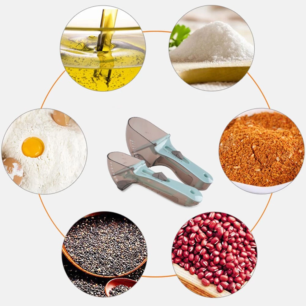 Colher Medidora Retrátil Ajustável IZECOOK FLEX em uso para medir ingredientes líquidos