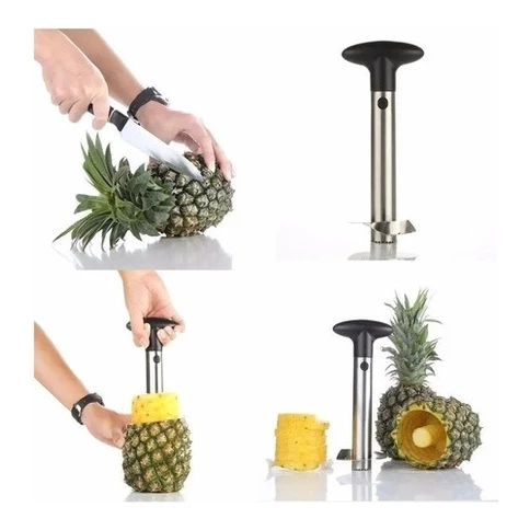 Descascador Fatiador de Abacaxi Espiral Inox Prático 3 em 1 IZEFRESH PRO