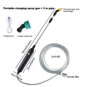 Pistola de Pulverização Elétrica Portátil, Bateria 2400mAh, Ajuste Telescópico 55cm IZEJET SPRAY