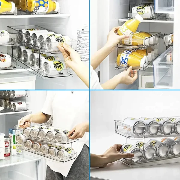 Organizador de Latas Acrílico Freezer Armário 10 Unidades IZEBOX EASY