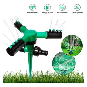 Aspersor Irrigador Giratório 360° 12 Jatos Econômico Jardim IZERAIN PRO