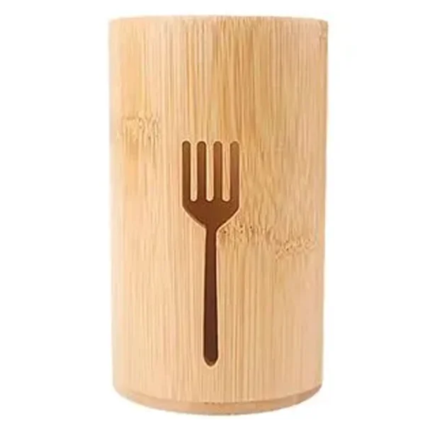 Porta Talheres Bambu 100% Natural Kit 3 Unidades Resistente IZEORGANIZE TOUCH
