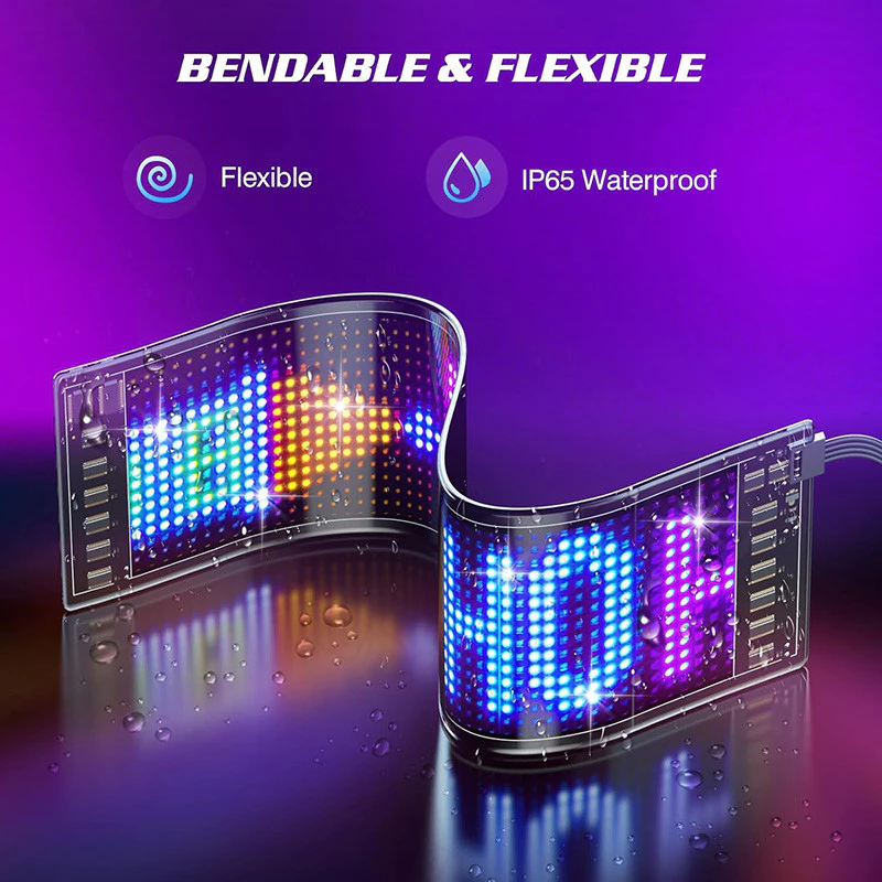 Painel LED flexível com proteção impermeável IP65 para uso externo e interno