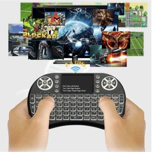 Mini Teclado Sem Fio Touchpad LED USB Compatível PC TV PS3 IZEHANDY GLOW