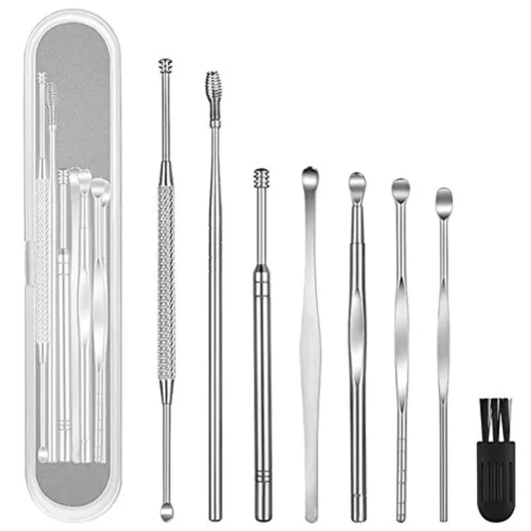 Kit Limpeza Ouvido Aço Inoxidável Caixa Plástica IZECARE CLEAN