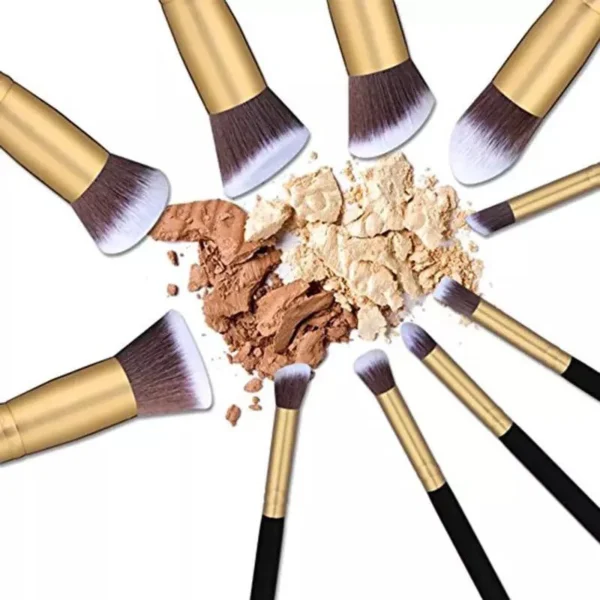 Kit 10 Pincéis Maquiagem Profissional Kabuki Esfumar Contorno IZEBEAUTY EXPERT