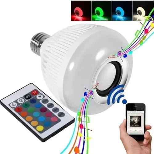 Lâmpada Bluetooth Led Som 12W Controle Remoto 16 Cores IZESOUND PARTY