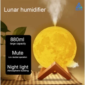 Umidificador Aromatizador Luz LED 3D Lua Silencioso Bivolt IZEZEN DREAM