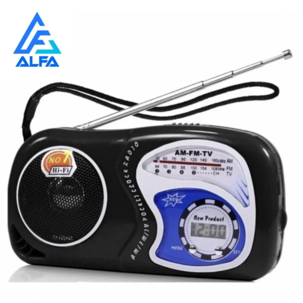 Rádio Portátil de Bolso Lelong AM FM Relógio LCD IZEGO SOUND