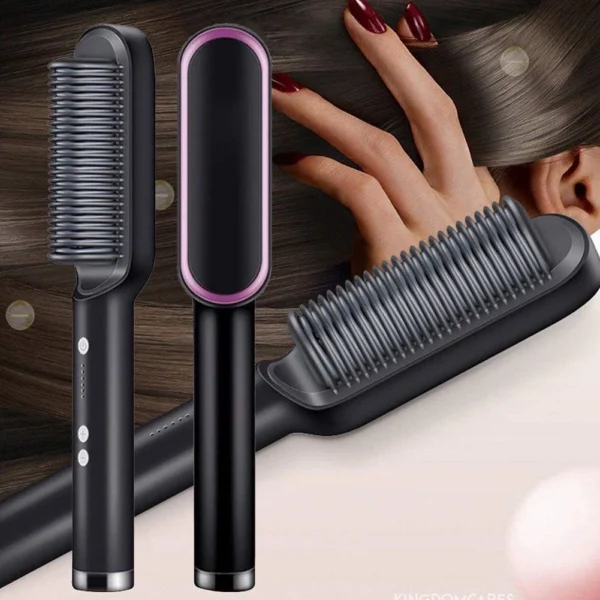 Escova Alisadora Bivolt 5 em 1 IZEHAIR PRO – Alisamento Rápido, Modela e Anti-Frizz