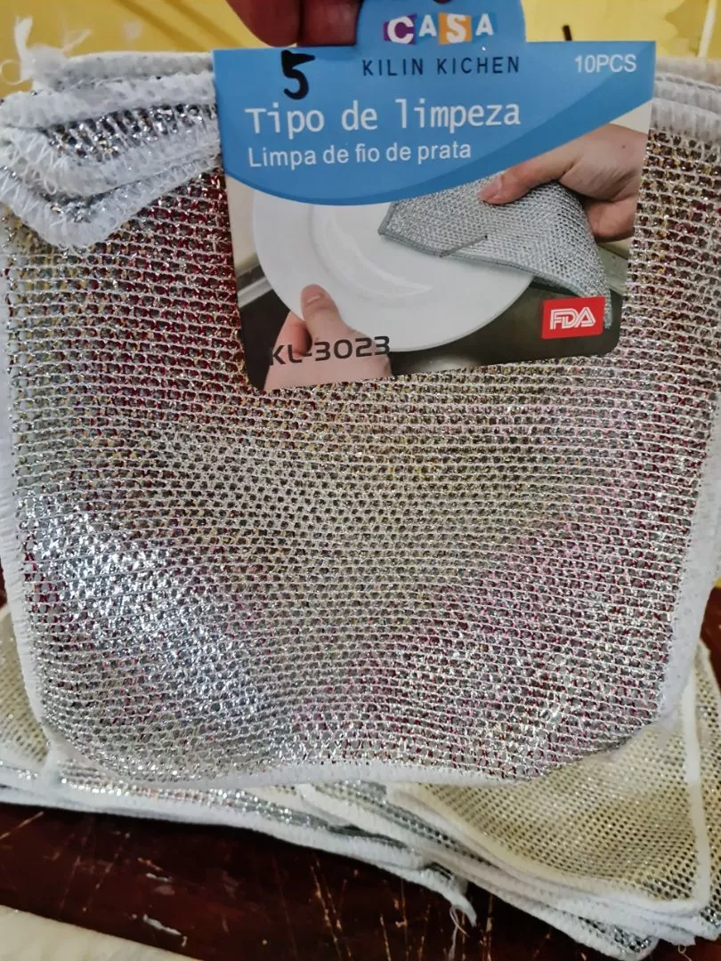 Pano de Limpeza Metálico Antiodor 20x20cm para Fogão, Pratos e Panelas - Kit 10 Unidades IZE SILVER PRO photo review