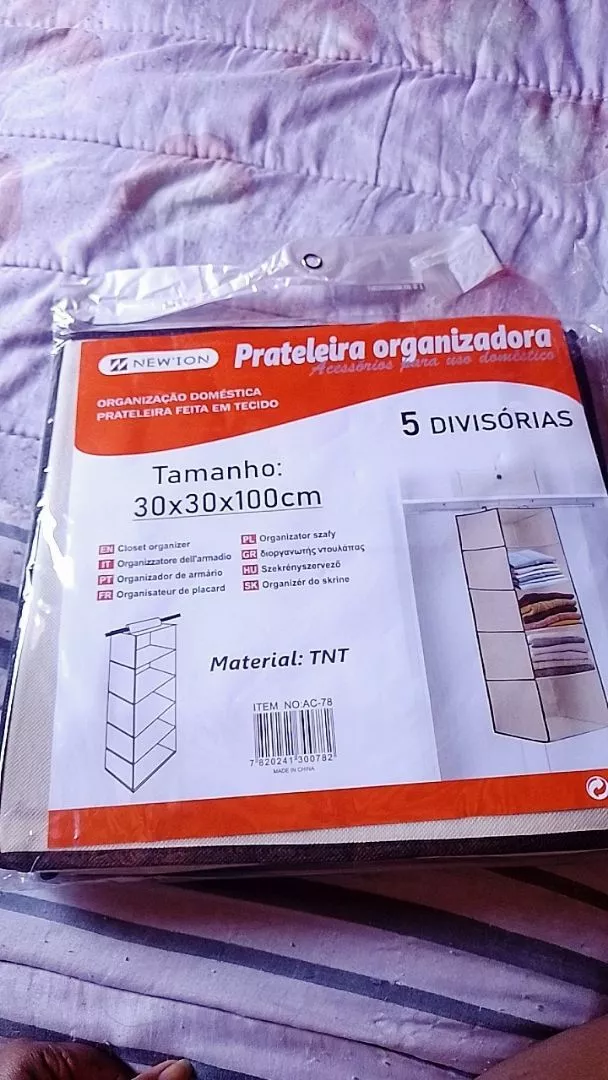 Prateleira Organizadora Suspensa 5 Nichos Multiuso Compacta Guarda-Roupa IZEORGANIZE FIT photo review