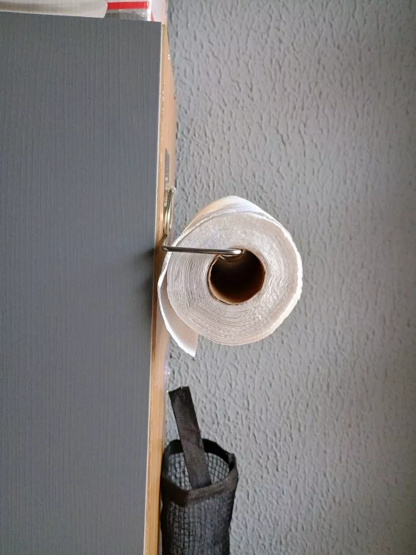 Porta Papel Toalha de Parede Aramado Autoadesivo 29,5x9,5cm Aço Moderno IZEHOLD FIT photo review