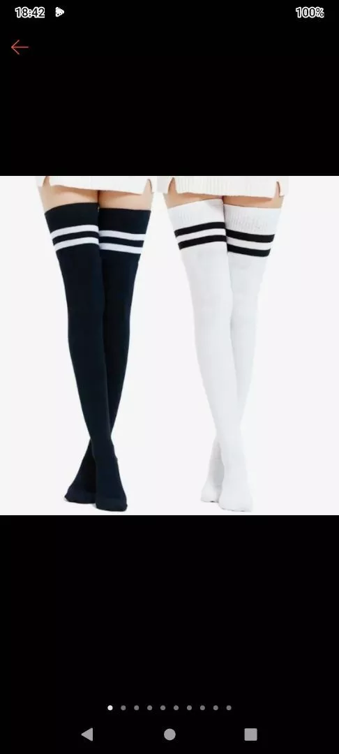 Kit 2 Meia 7/8 Feminina Preta Nylon Spandex Cosplay IZEELITE SOFT photo review