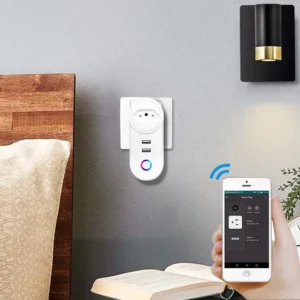 Tomada Inteligente Wi-Fi 16A USB Dupla Controle App Automação IZEPOWER CONNECT