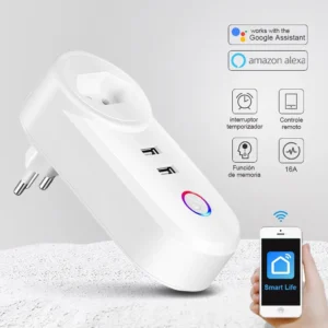 Tomada Inteligente Wi-Fi 16A USB Dupla Controle App Automação IZEPOWER CONNECT