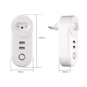 Tomada Inteligente Wi-Fi 16A USB Dupla Controle App Automação IZEPOWER CONNECT