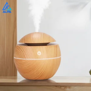 Umidificador de Ar Mini Ultrassônico Madeira Luz Colorida IZEWELL HOME