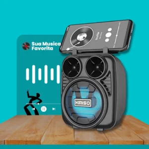 Caixa de Som Bluetooth Kimiso Potente Rádio FM Bateria Longa Duração IZEBOOM MAX
