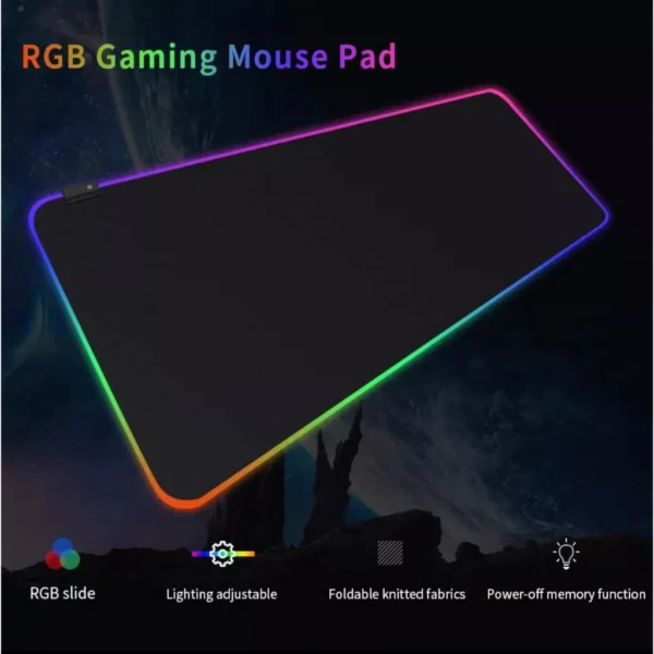 Mouse Pad Gamer Grande RGB 80x30cm, Iluminação 7 Cores, Antiderrapante, USB, IZEPLAY LIGHT