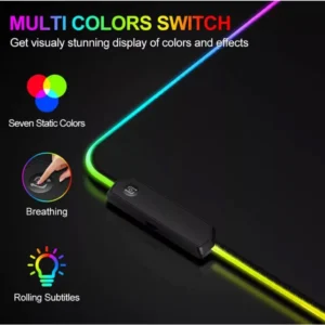 Mouse Pad Gamer Grande RGB 80x30cm, Iluminação 7 Cores, Antiderrapante, USB, IZEPLAY LIGHT