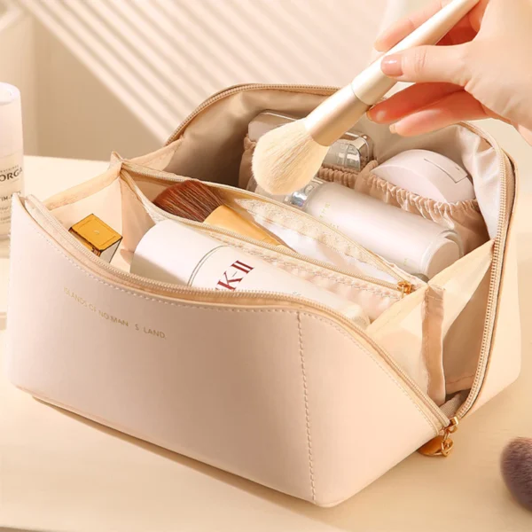 Bolsa de Cosmético Viagem Couro PU Impermeável Grande Capacidade IZEGLAM ESSENTIAL
