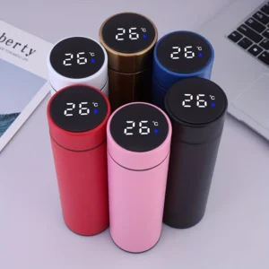 Garrafa Térmica Inox 500ml com Display de Temperatura, Vedação à Prova de Vazamento, Isolamento a Vácuo IZEHOT SENSOR