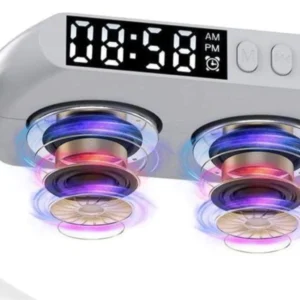 Caixinha de Som Bluetooth com Luminária Inteligente, Carregador Sem Fio 15W, RGB Multicor IZEWAKE PLUS