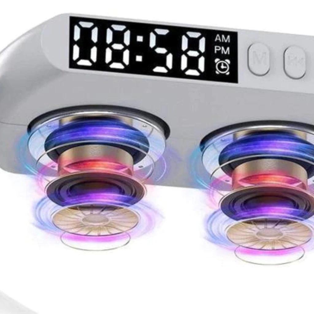 Caixinha de Som Bluetooth com Luminária Inteligente, Carregador Sem Fio 15W, RGB Multicor IZEWAKE PLUS IZESHOP