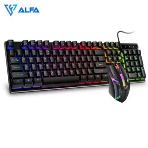 Kit Gamer Teclado Semi Mecânico Iluminado Rainbow + Mouse LED 3200dpi IZEBOOST PRO